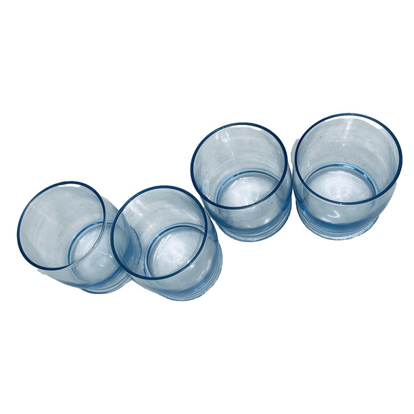 Set of 4 Libbey Misty Blue Tumbler Old Fashion Glasses 3-1/2" Tall X 3” Dia Vtg - Picture 4 of 6